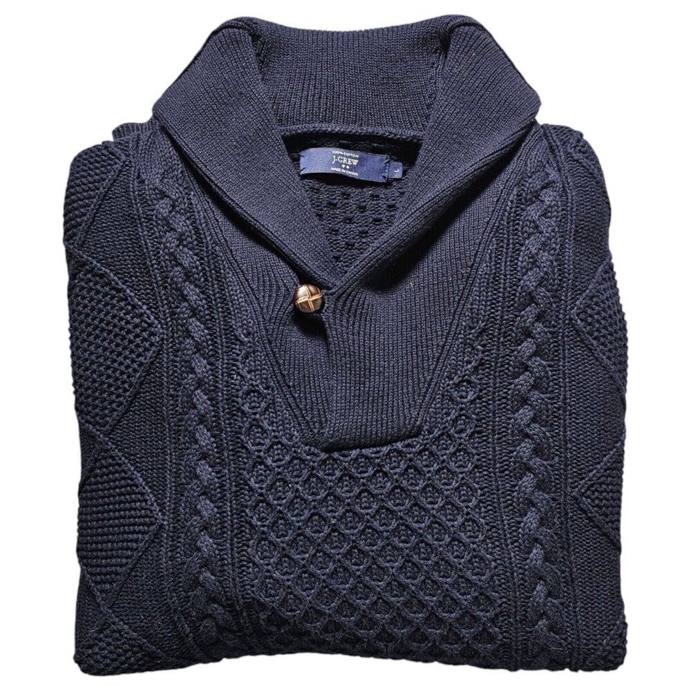 J. Crew Factory Navy Cable Knit Sweater